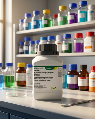 Di-Potassium Hydrogen Phosphate Trihydrate EMSURE® Merck 105099 adalah bahan kimia analytical grade berkualitas tinggi untuk kebutuhan laboratorium, penelitian, quality control (QC), pendidikan, dan aplikasi industri. Cocok digunakan sebagai buffer reagent, preparasi larutan, analisis kimia, dan kebutuhan research profesional.