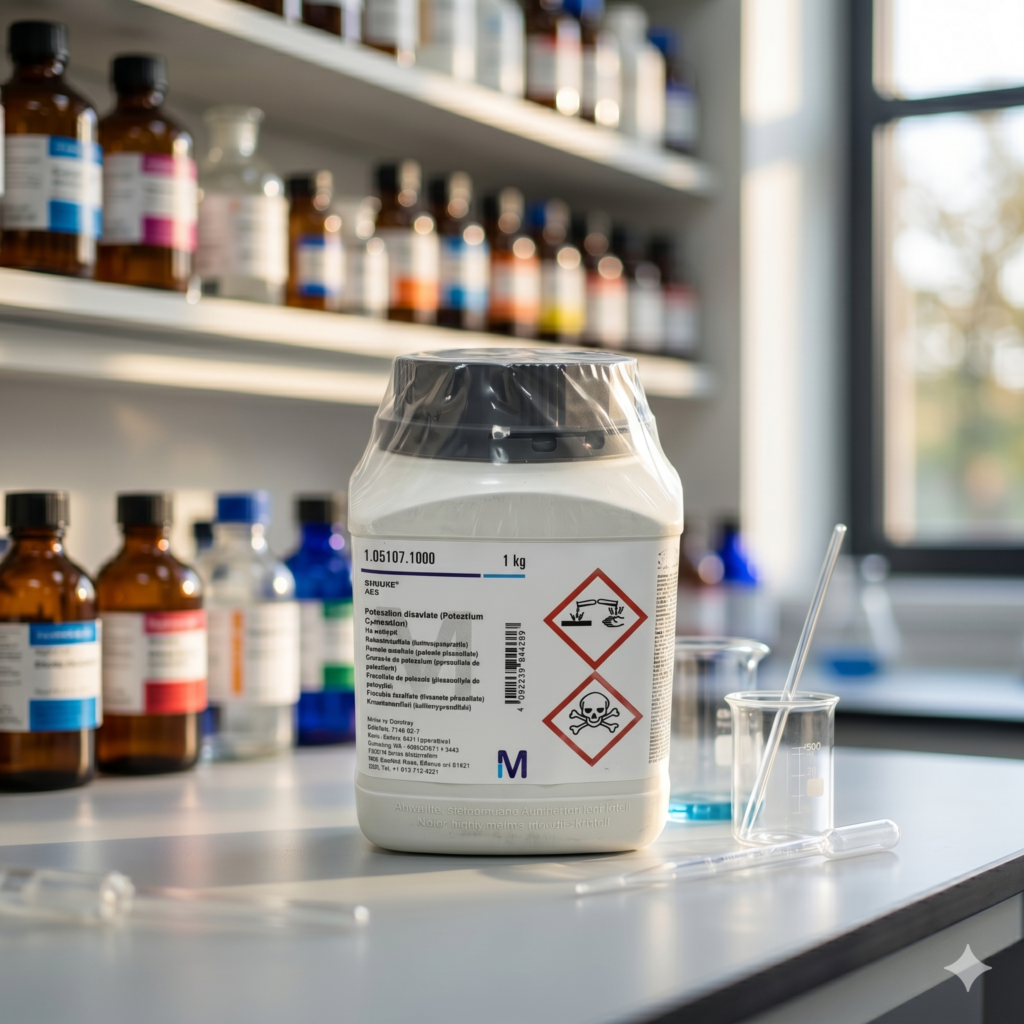 Potassium Disulfate ACS EMSURE® Merck 105107 adalah bahan kimia analytical grade berkualitas tinggi untuk kebutuhan laboratorium, penelitian, quality control (QC), pendidikan, dan aplikasi industri. Cocok digunakan untuk analisis kimia, preparasi reagen, sintesis laboratorium, dan kebutuhan research profesional.