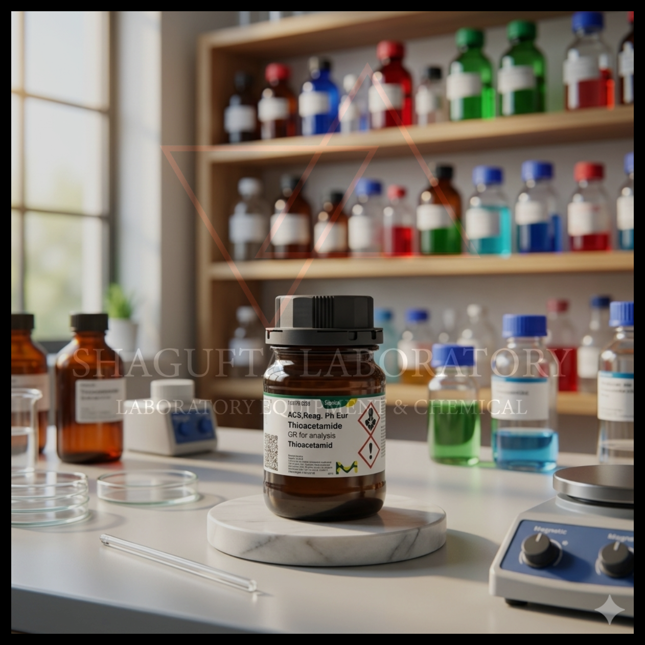 Supelco Thioacetamide 108170 ACS Reag. Ph Eur merupakan bahan kimia laboratorium analytical grade berkualitas tinggi untuk kebutuhan analisis kimia, penelitian, quality control, preparasi reagen, dan aplikasi laboratorium profesional. Cocok untuk laboratorium industri, pendidikan, farmasi, dan institusi penelitian.