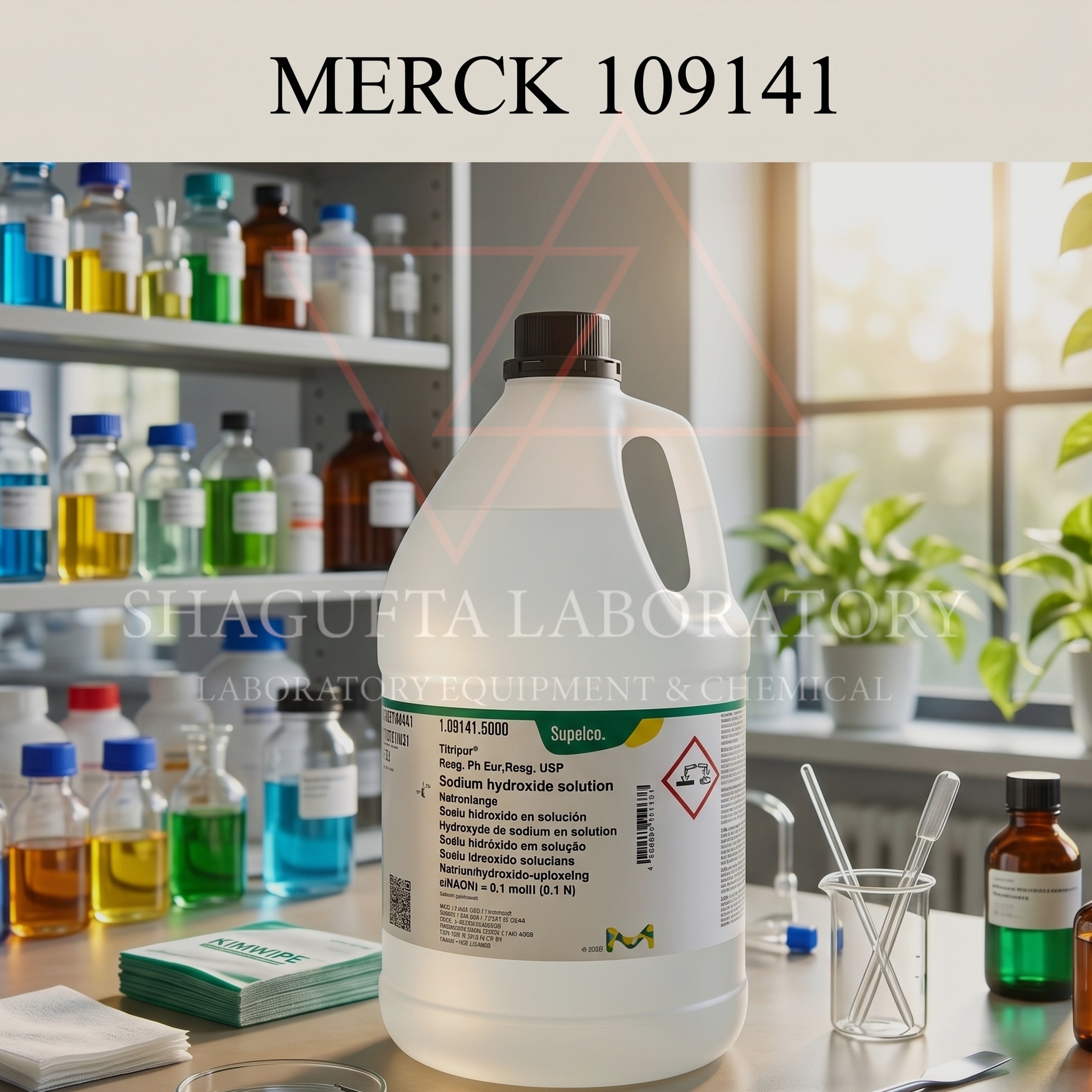 Supelco Sodium Hydroxide Solution 0.1 mol/L 1.09141.5000 – Larutan Natrium Hidroksida Reagen Titrasi Laboratorium