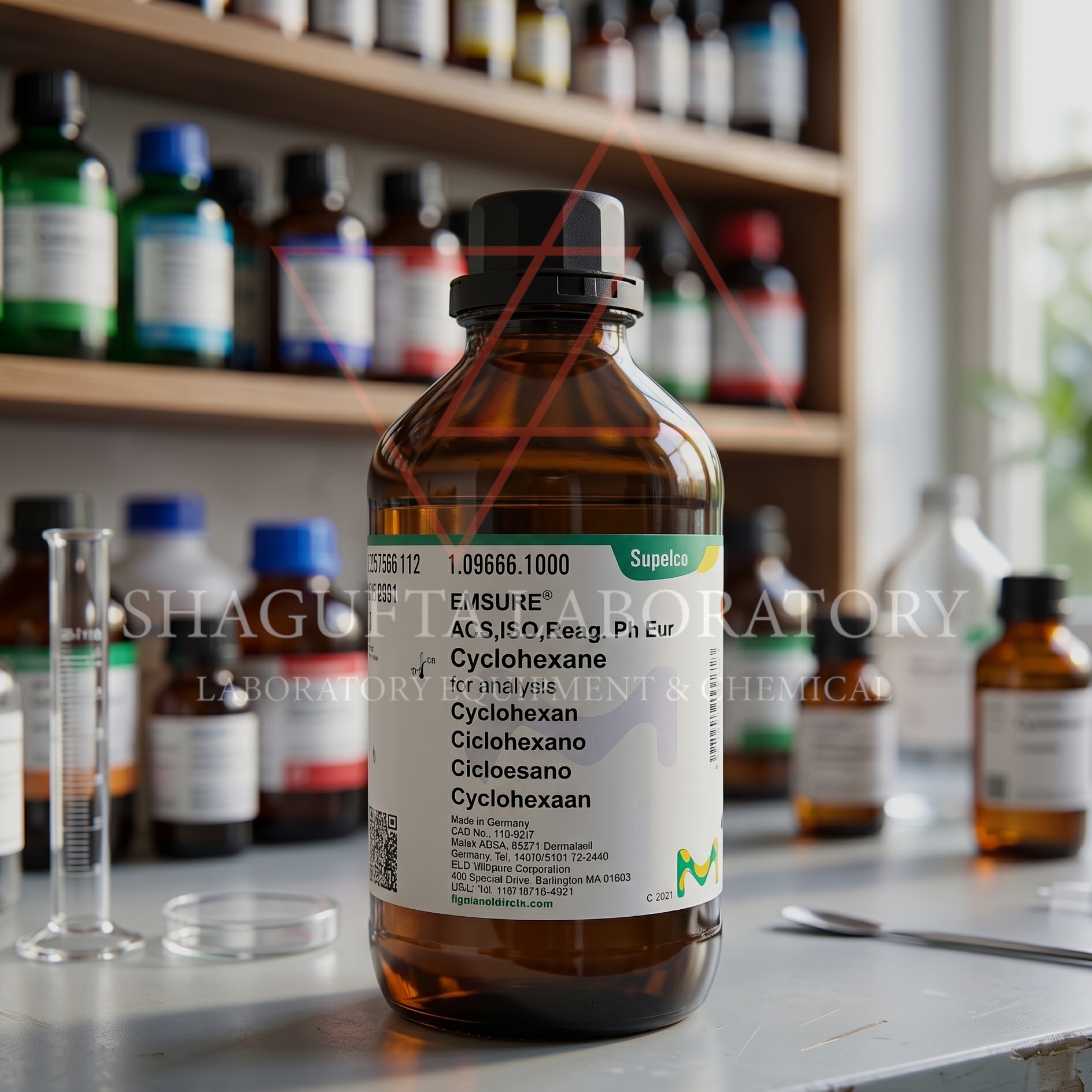 EMSURE Cyclohexane 1096661000 Merck ACS ISO Reag. Ph Eur – Cyclohexane for Analysis 1L Reagent Grade 50ML (REPACK)
