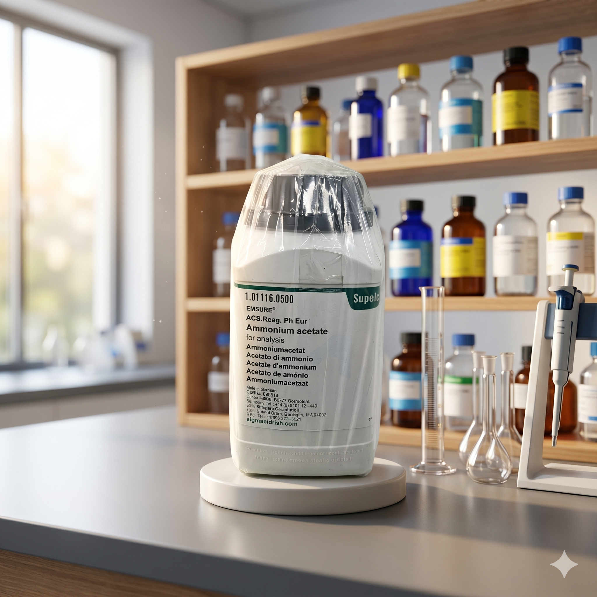 Ammonium Acetate EMSURE® Merck 101116 500g – Reagen Analisis Laboratorium ACS Ph Eur