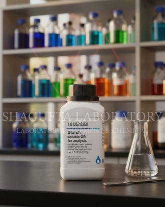 Starch Soluble GR for Analysis ISO EMSURE® Merck Millipore 250g adalah bahan kimia laboratorium analytical grade berkualitas tinggi untuk kebutuhan analisis, penelitian, titrasi iodometri, quality control, pendidikan, dan aplikasi industri. Cocok digunakan pada laboratorium profesional dan institusi penelitian.