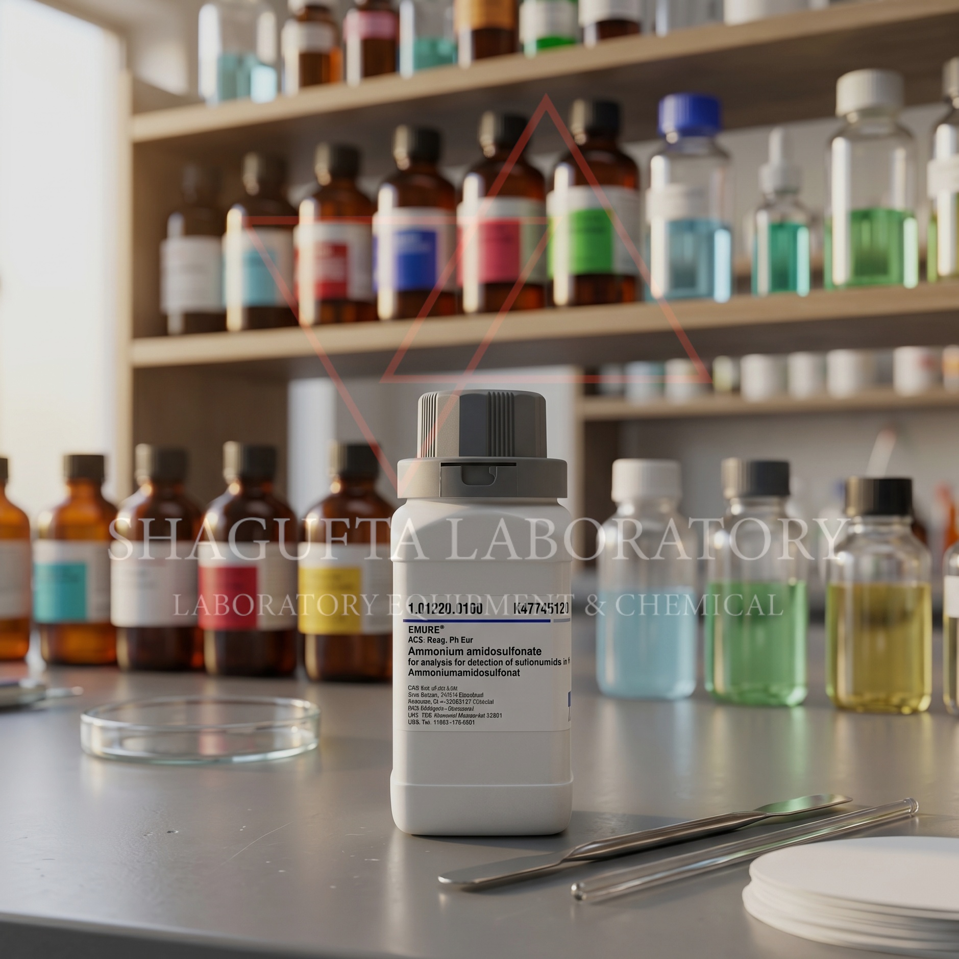 Ammonium Amidosulfonate EMSURE ACS Reag. Ph Eur Merck merupakan bahan kimia laboratorium berkualitas tinggi untuk analisis sulfonamide, penelitian, quality control, dan aplikasi laboratorium profesional. Cocok digunakan pada laboratorium analitik, institusi pendidikan, dan kebutuhan riset industri.