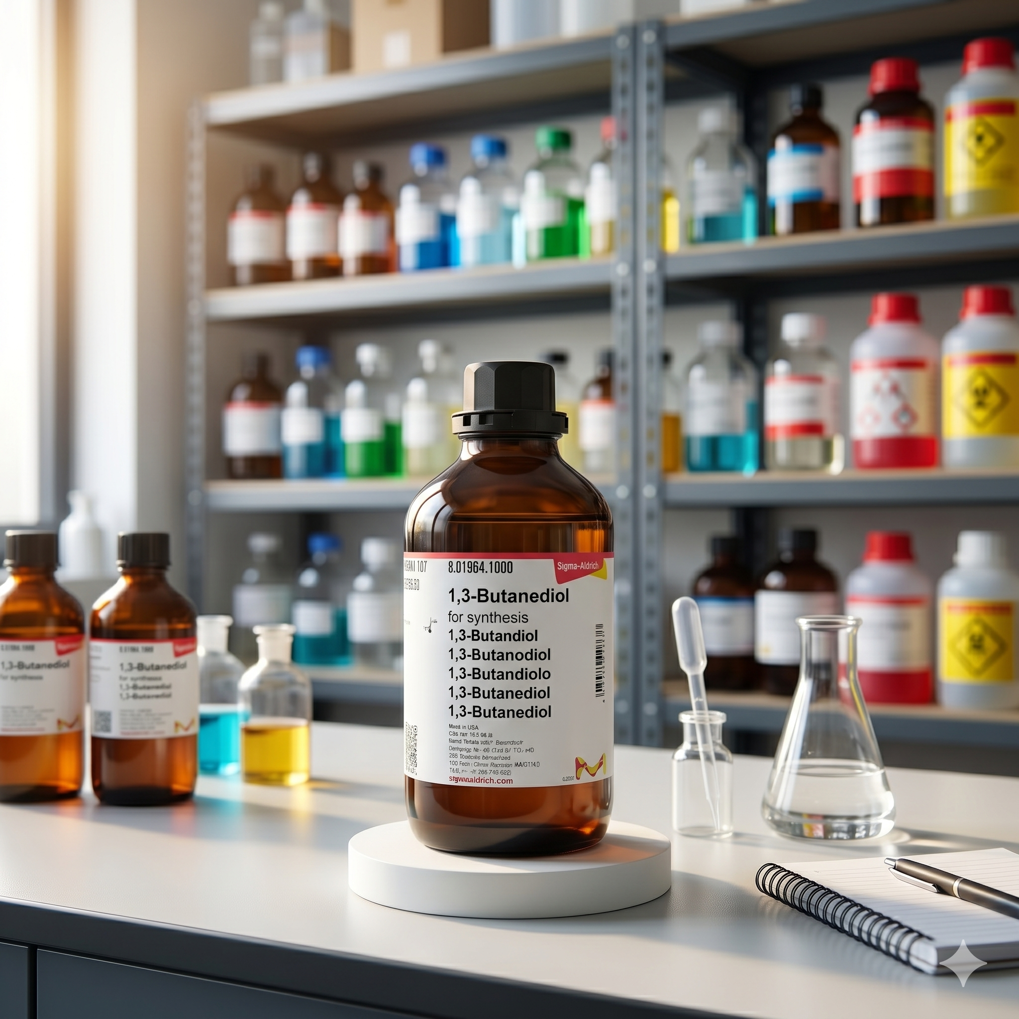 1,3-Butanediol for synthesis Sigma Aldrich kode 801964 merupakan bahan kimia laboratorium berkualitas tinggi untuk kebutuhan sintesis organik, penelitian, quality control, dan aplikasi industri. Cocok digunakan pada laboratorium pendidikan, farmasi, kimia, dan institusi penelitian profesional.