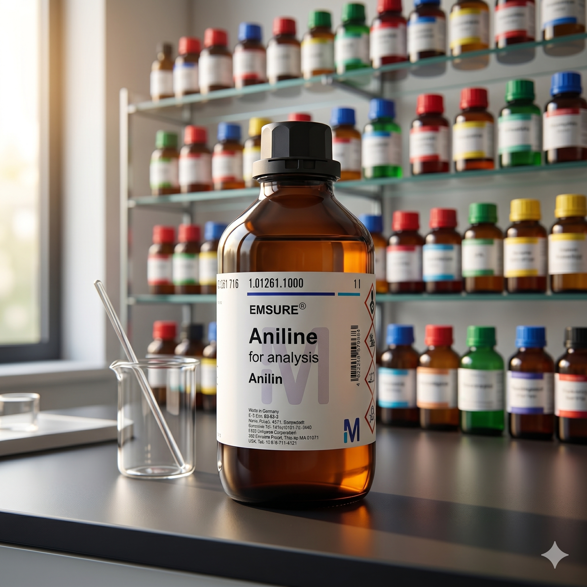 Aniline EMSURE® Merck 50ML – Aniline for Analysis Original Laboratory Grade (REPACK)