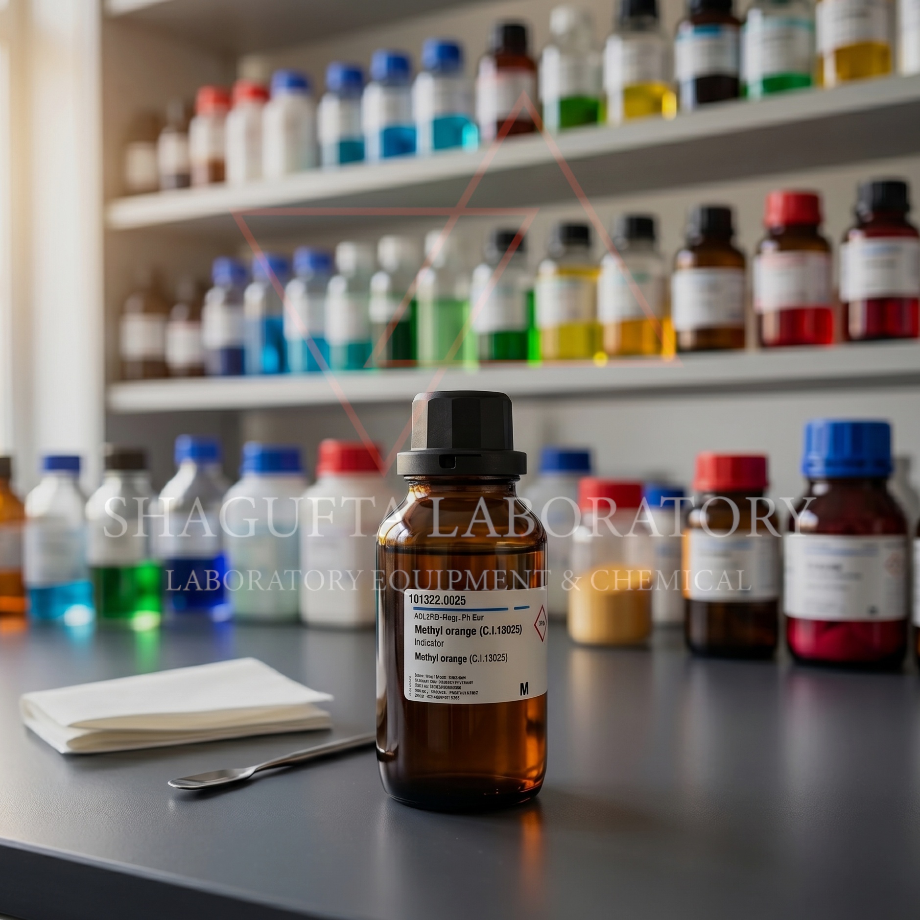 Methyl Orange Indicator ACS Reag. Ph Eur Merck Millipore 25g adalah indikator pH analytical grade berkualitas tinggi untuk titrasi asam basa, analisis laboratorium, penelitian, QC industri, pendidikan, dan aplikasi kimia profesional