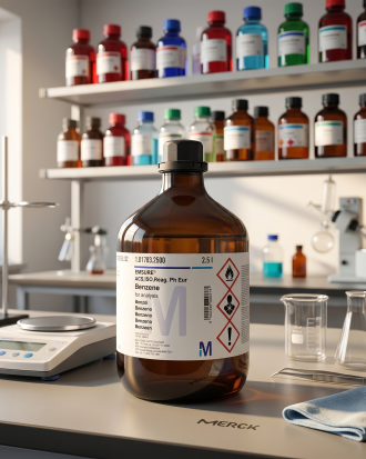 Benzene EMSURE® Merck 50mL ACS ISO Reag. Ph Eur – Benzena Analytical Grade untuk Laboratorium (REPACK)