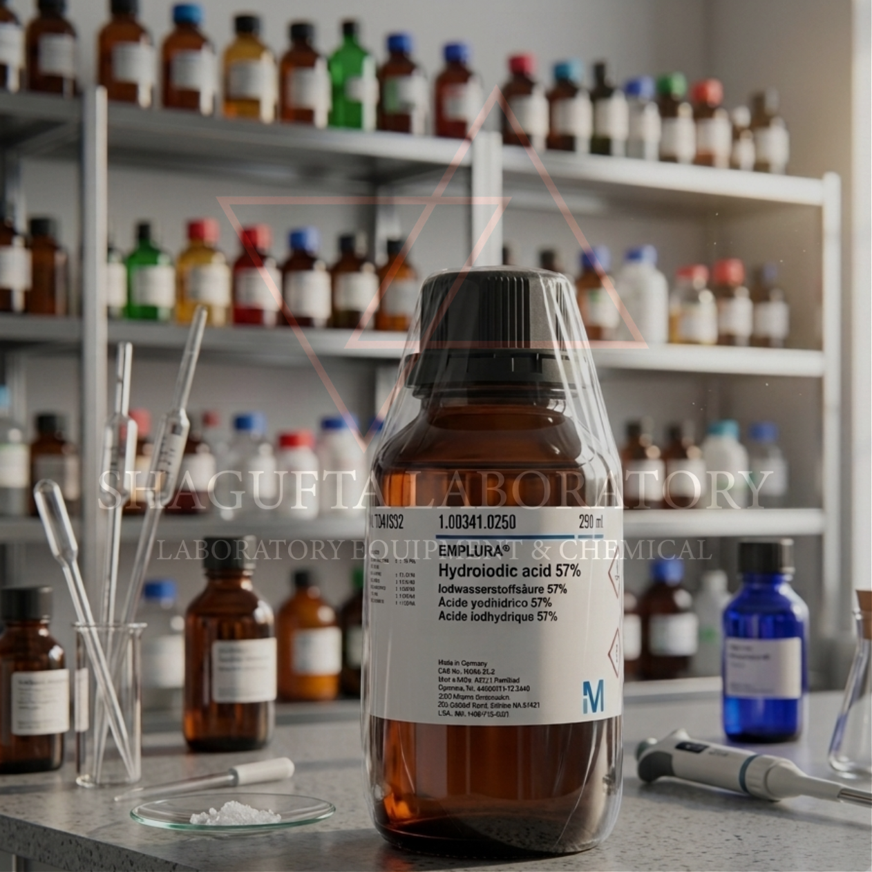 Merck EMSURE® 100341 Hydroiodic Acid 57% 250 mL Grade ACS, ISO, Reag. Ph Eur – Asam Hidroiodik 57% / Hydrogen Iodide Solution / HI Solution